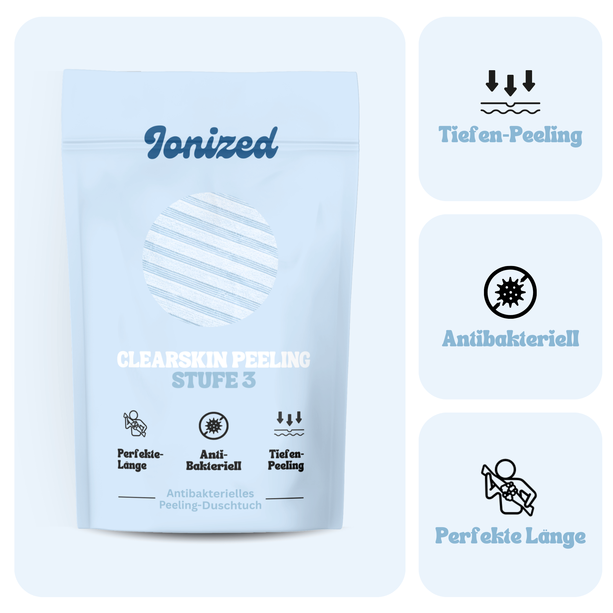 Ionized™ ClearSkin Peeling Duschtuch - Stufe 3