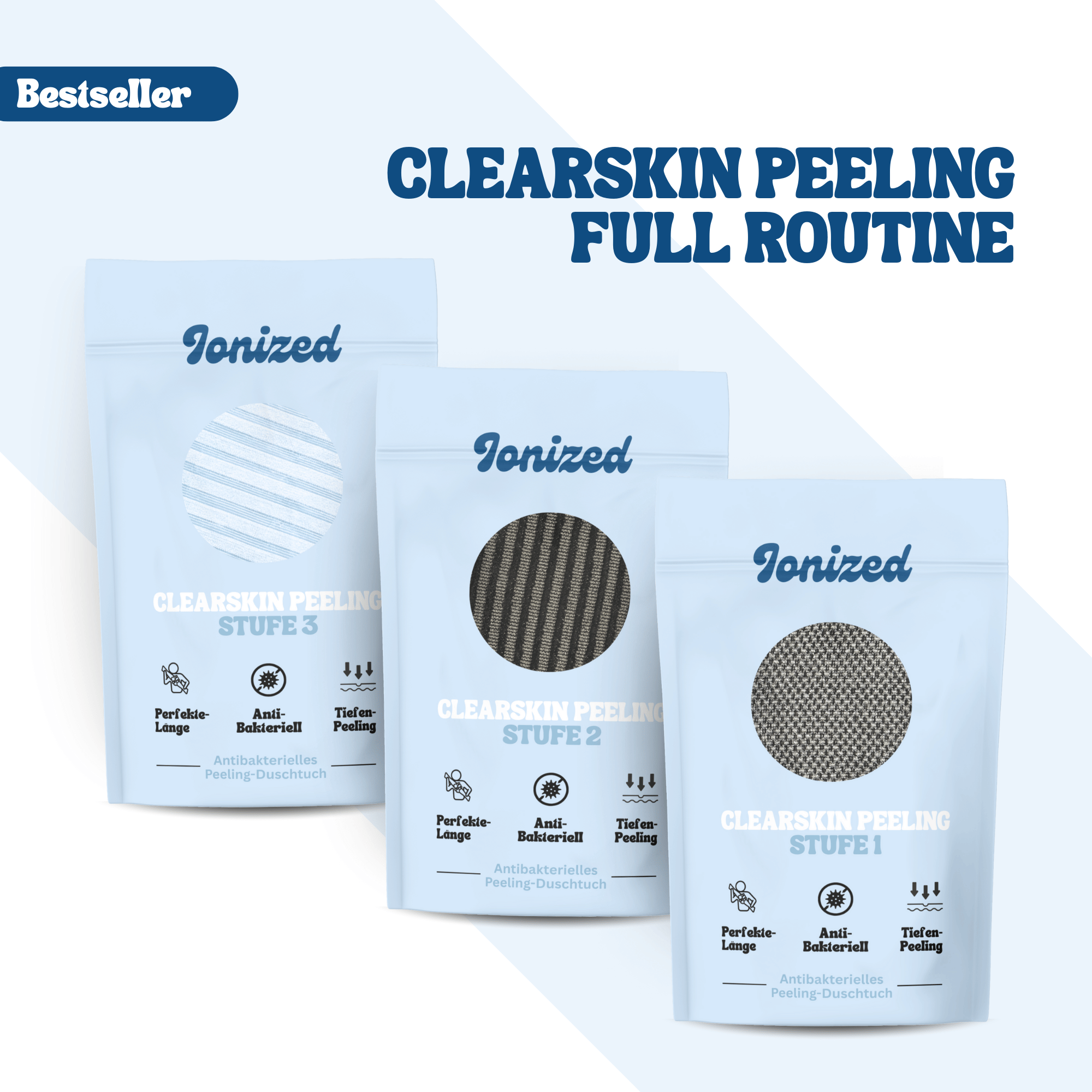 Ionized™ ClearSkin Peeling Duschtuch - Full Routine
