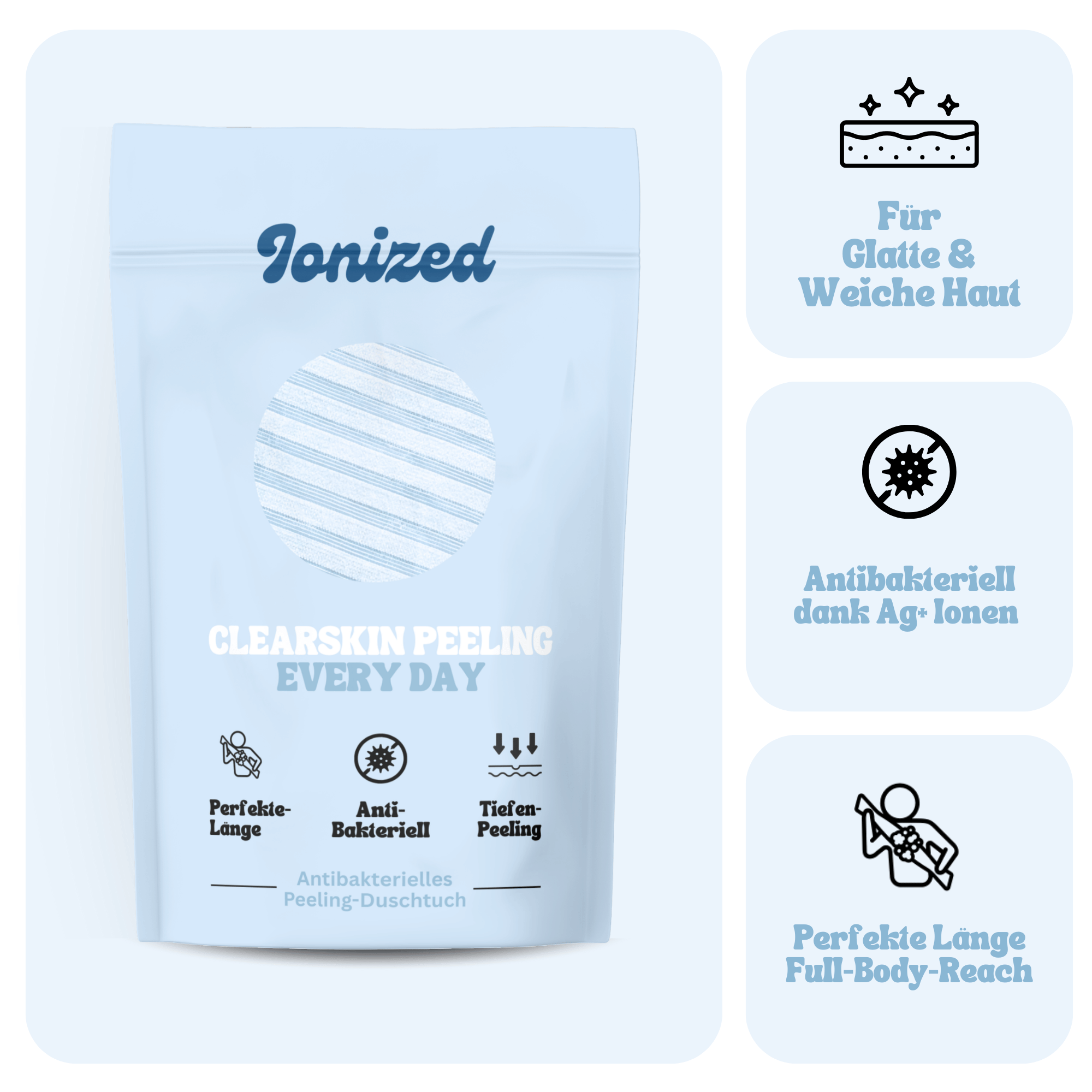 Ionized™ ClearSkin Peeling Duschtuch - Every Day
